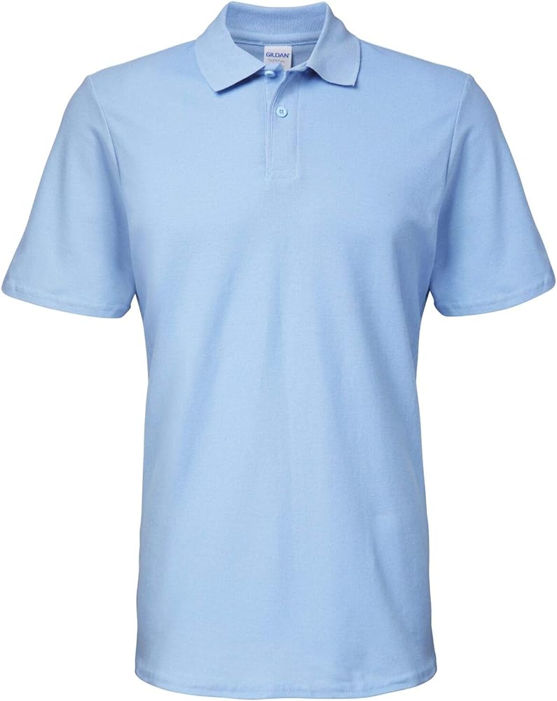 Gildan 64800 Softstyle Adult Double Pique Polo Shirt - Light Blue - XL