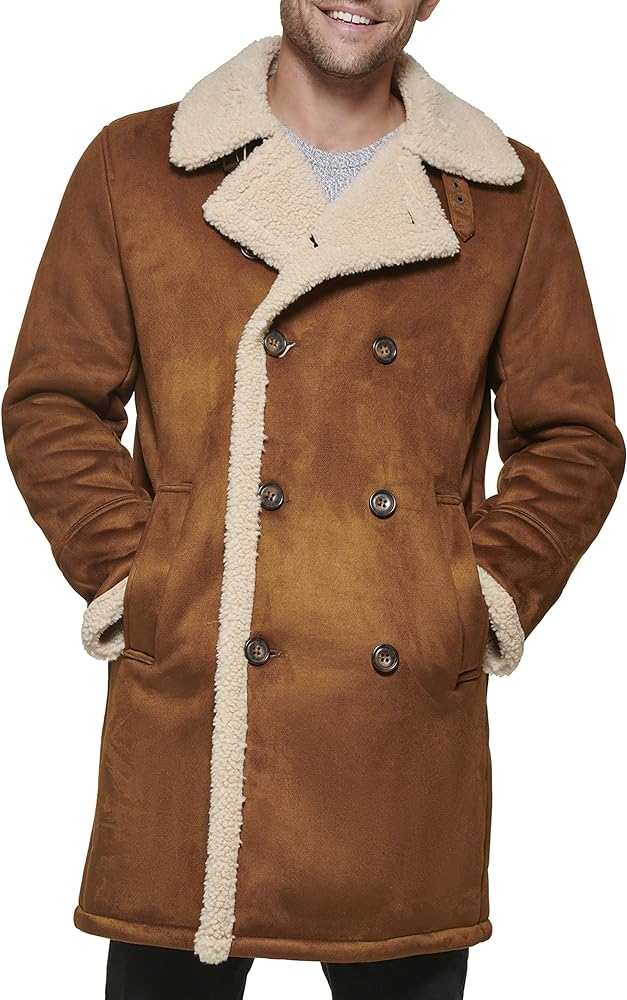 Dockers Men's Faux Shearling Midlength Overcoat