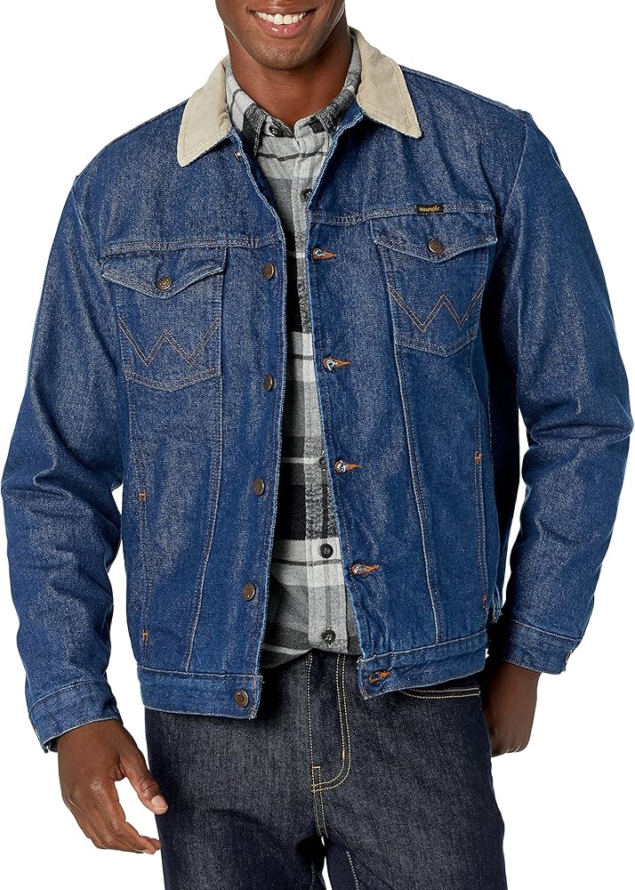 Wrangler Mens Western Style Lined Denim Jacket