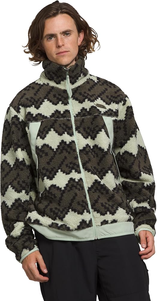 THE NORTH FACE Men's Campshire Fleece Jacket, New Taupe Green Mountain Geo Print, Medium