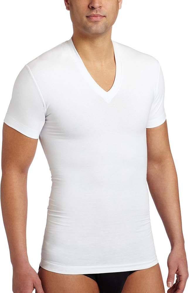 2(X)IST Mens Shapewear Form V-Neck T-Shirt