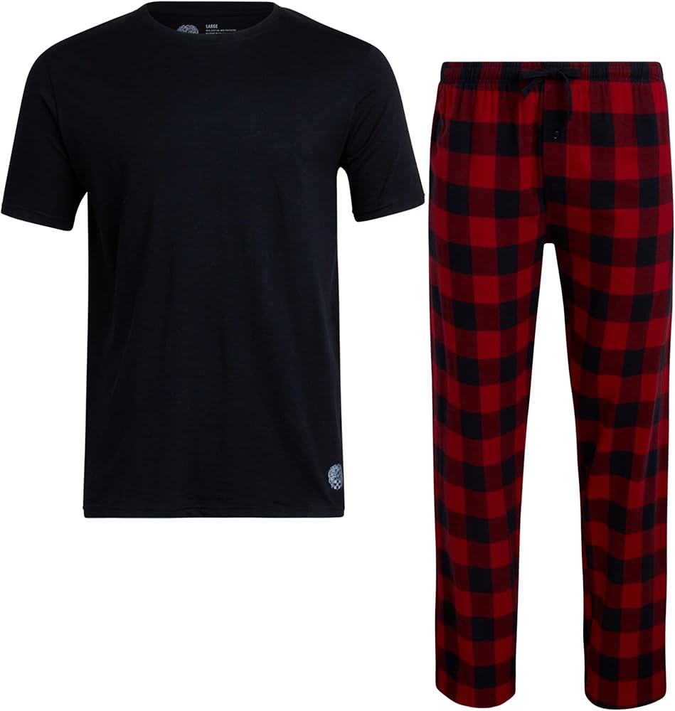 Vince Camuto Men's Pajama Set - 2 Piece Short Sleeve T-Shirt and Fleece Lounge Pants Pajamas for Men (S-XL)