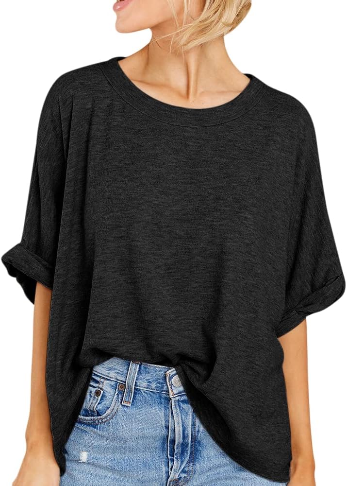 Women Oversized T-shirt Summer Casual Short Sleeve Loose Tee Tops