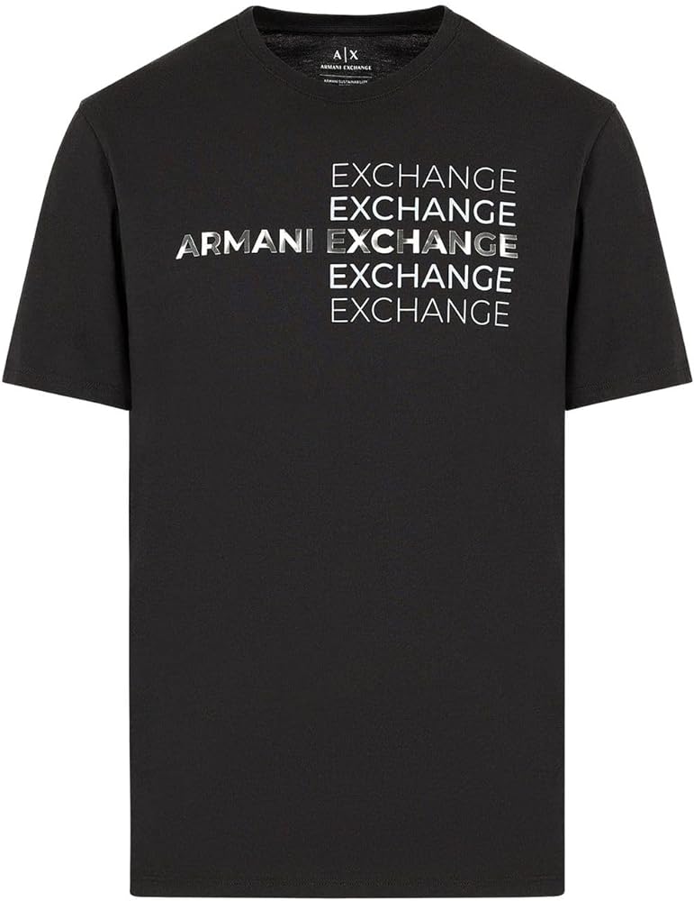 Armani Exchange Men's Regular Fit Cotton Repeat Logo Tee