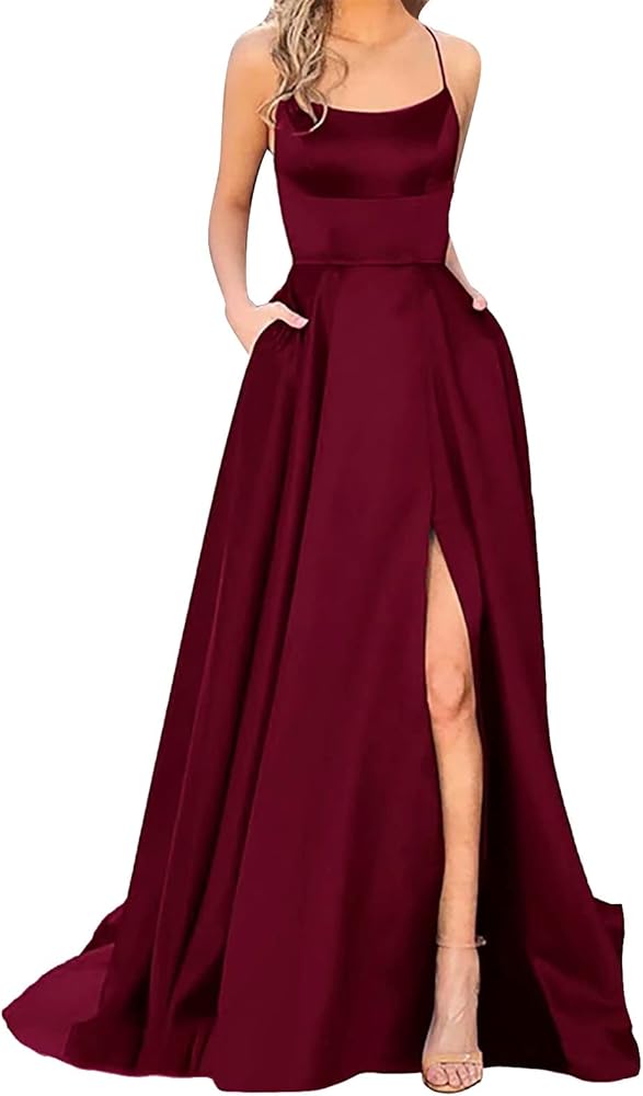 Ashowlaco Elegant Prom Dresses for Women 2024 Elegant Evening Backless Long DressesCrisn Spaghetti Cocktail