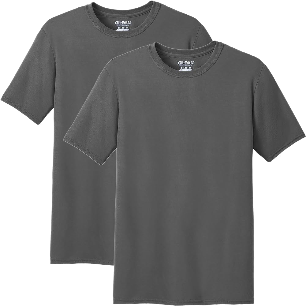 Gildan Men's Moisture Wicking Polyester Performance T-Shirt, 2-Pack