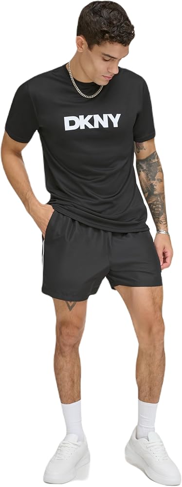 DKNY Men's Short Sleeve Quick Dry 40+ Protection UPF Active Top