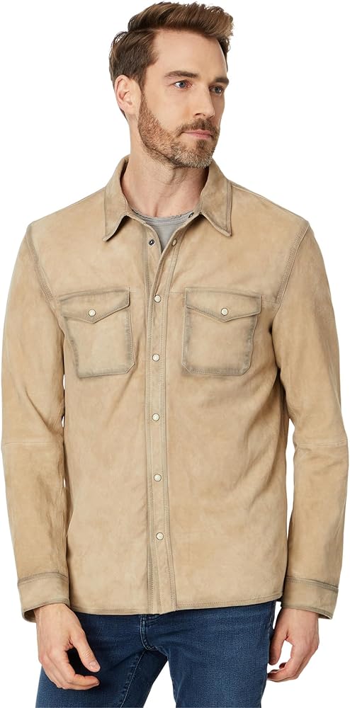 John Varvatos Men's Lionell Leather Shirt Jacket