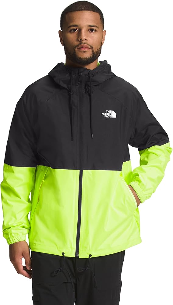 THE NORTH FACE Antora Rain Hoodie Mens Jacket TNF Black/Led Yellow Sz XL