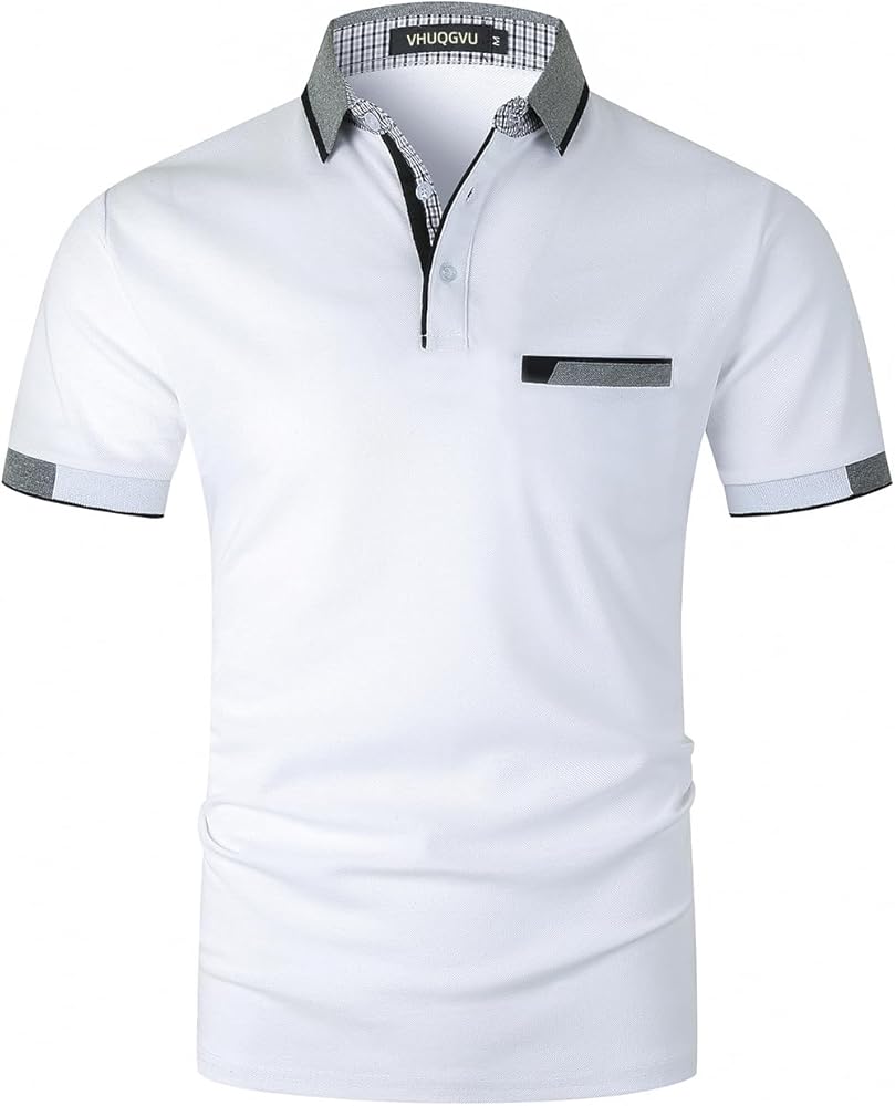 Men's Polo Shirts Short Sleeve Regular-Fit Short Sleeve Polo Shirts with Collar Casual Mens Golf Polo Shirt T Shirts