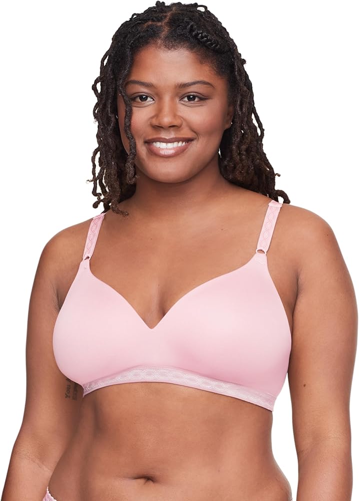 Warner's Women's Cloud 9 Super Soft Wireless Lightly Lined Comfort Bra 1269, Pale Pink, 34A