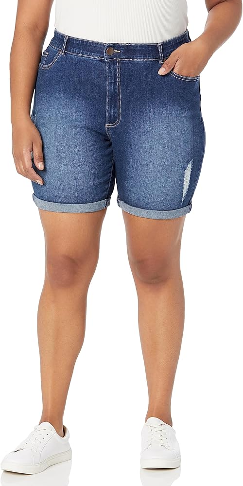 Avenue Women's Plus Size Short Giana Ripped