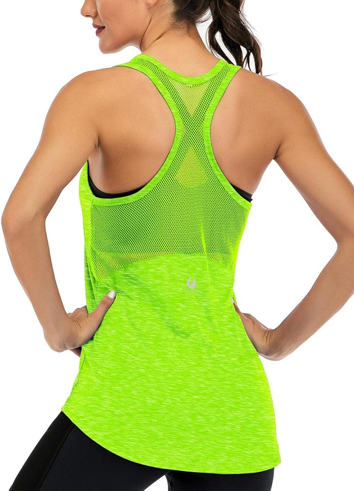 ICTIVE Workout Tank Tops for Women Sleeveless Yoga Tops for Women Mesh Racerback Tank Tops Muscle Tank