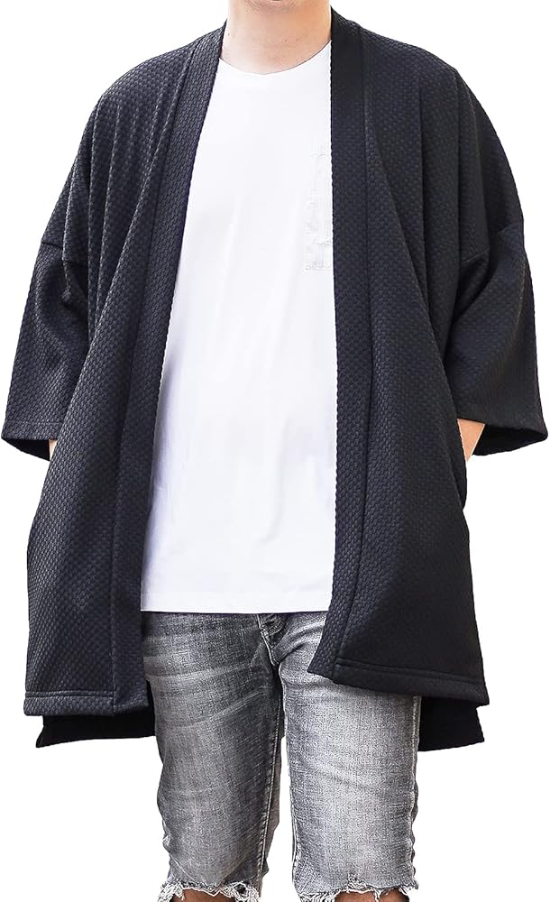 Men's Long Oversized Kimono Cardigan Noragi Street Jacket Haori Man Yukata Coat