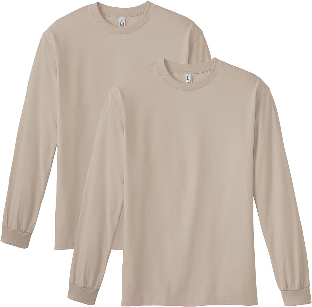 American Apparel Unisex Heavyweight Cotton Long Sleeve T-Shirt, Style G1304, 2-Pack