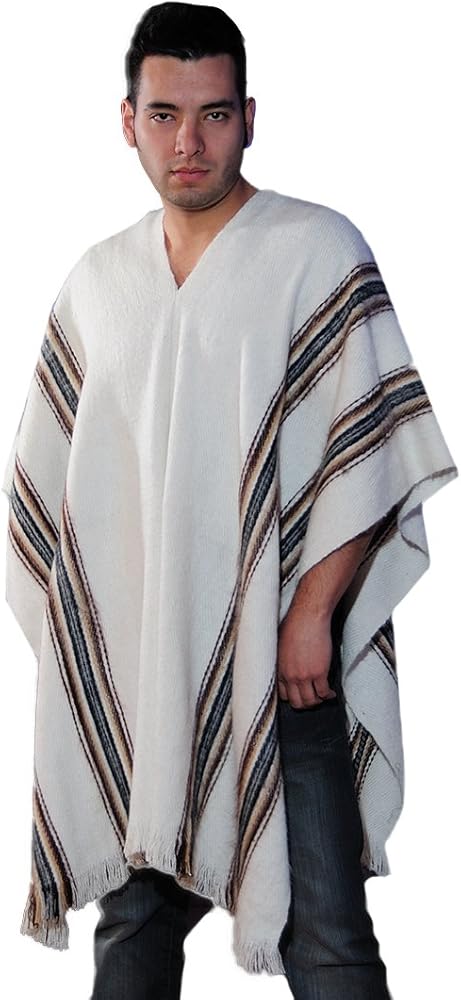 Gamboa Alpaca V-Neck Poncho Wool Poncho Men Blanket Poncho Western Poncho