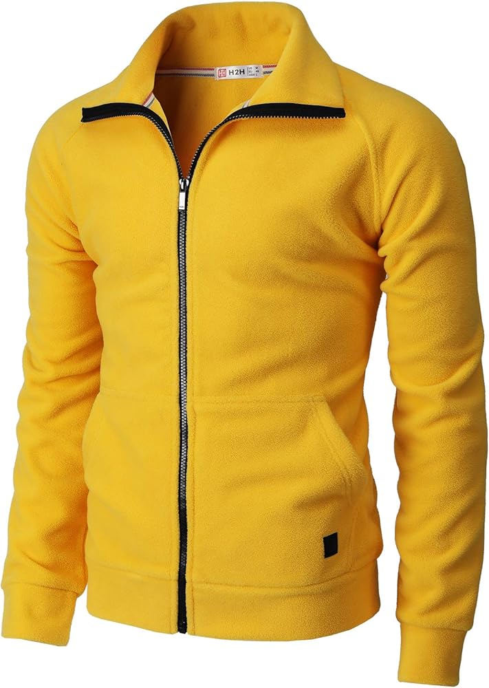 H2H Mens Casual Slim Fit Zip-up Fleece Jackets Active Winter Jackets Thermal