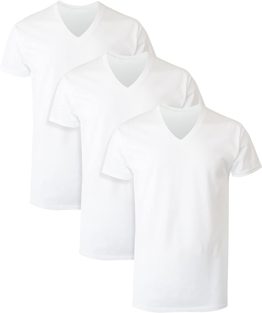 Hanes mens Comfortsoft V-Neck Tagless Tshirt 3 Pack