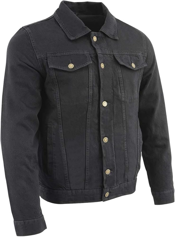 Milwaukee Leather MDM1015 Men's Black Classic Denim Jean Jacket