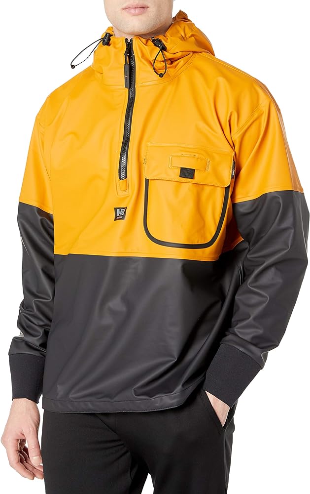 Helly-Hansen Workwear Roan Waterproof Anorak Jackets for Men Made of Heavy-Duty High-Mobility Protective PVC-coated Polyester