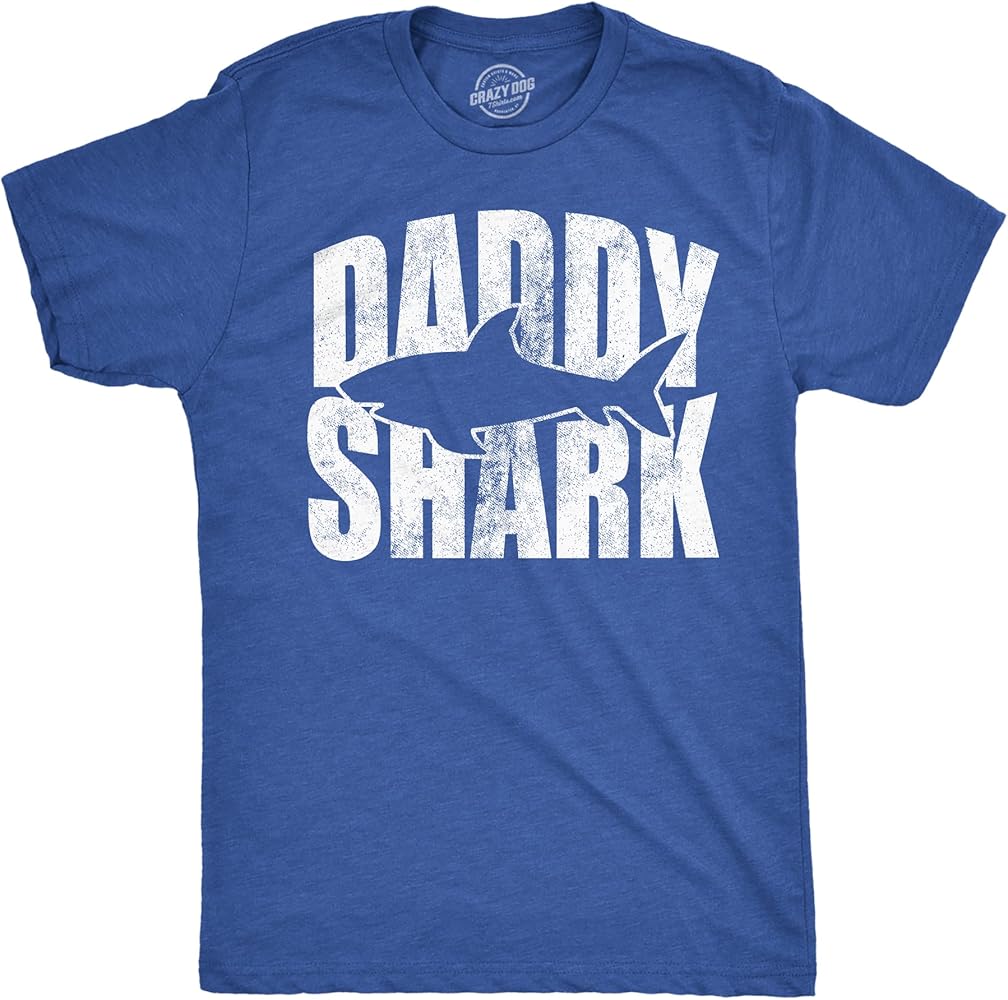 Mens Funny T Shirts Daddy Shark Awesome for Dads