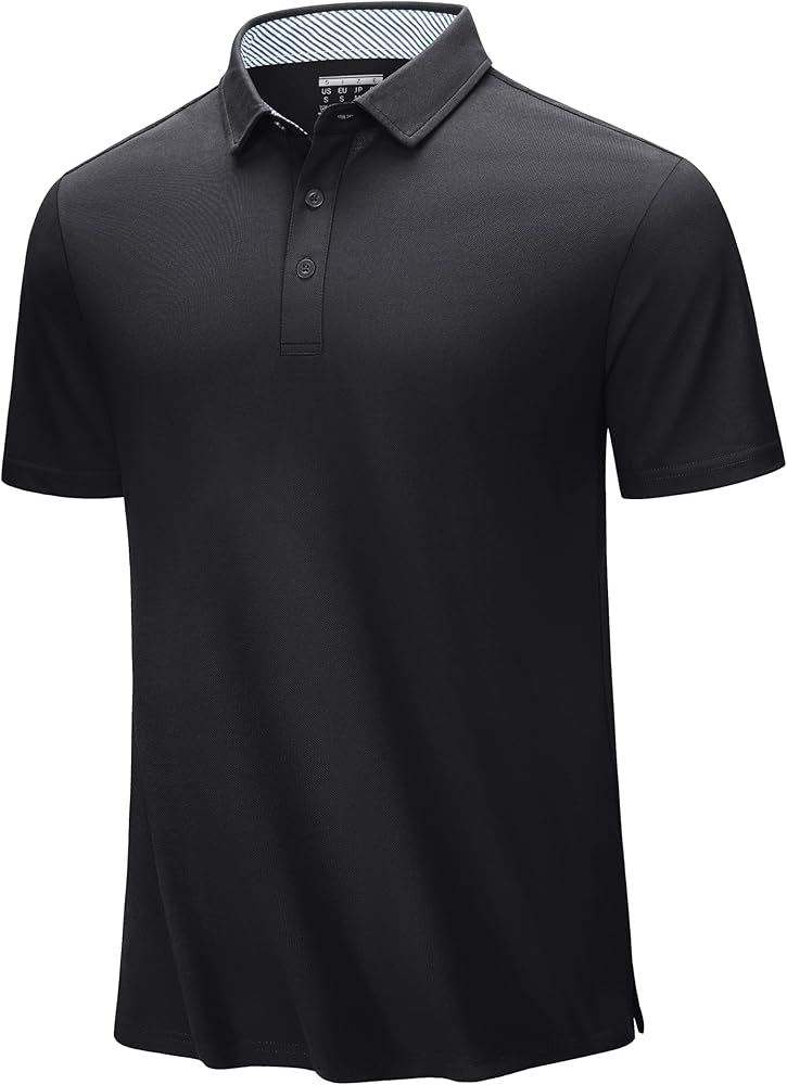 TACVASEN Men's Polo Shirts Short Sleeve Casual Cotton Pique 3 Buttons T-shirts Classic Fit Golf Polo Shirts