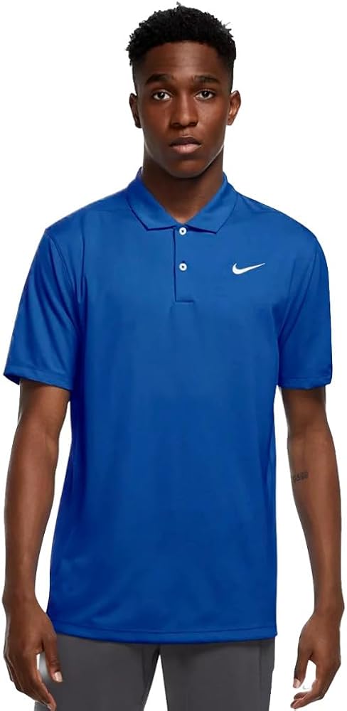 Nike Men's Dri-Fit Victory Polo, Royal Blue/White, S Regular US