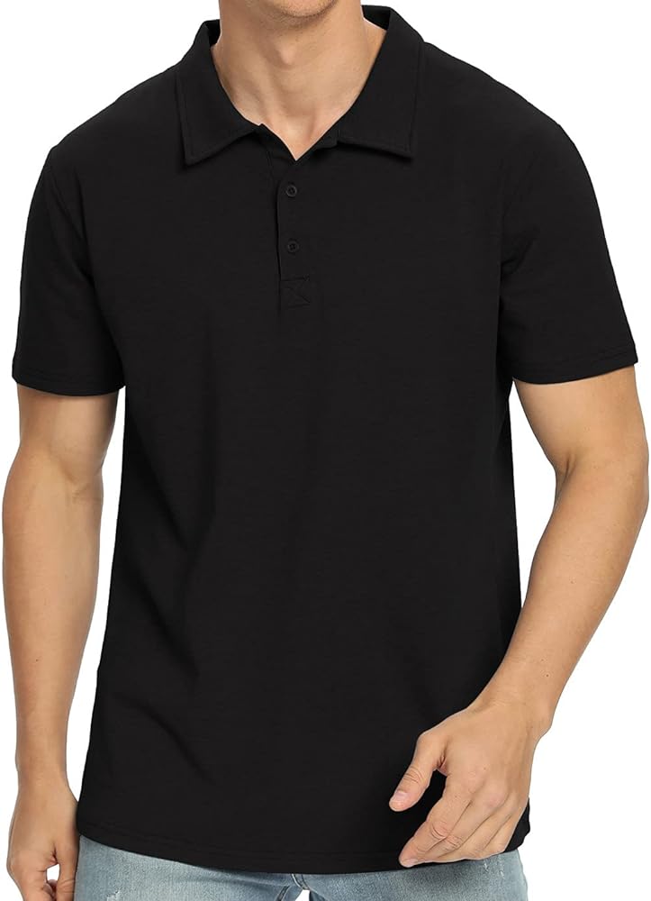 NITAGUT Polo Shirts for Men Short/Long Sleeve Soft Cotton Collared Shirt