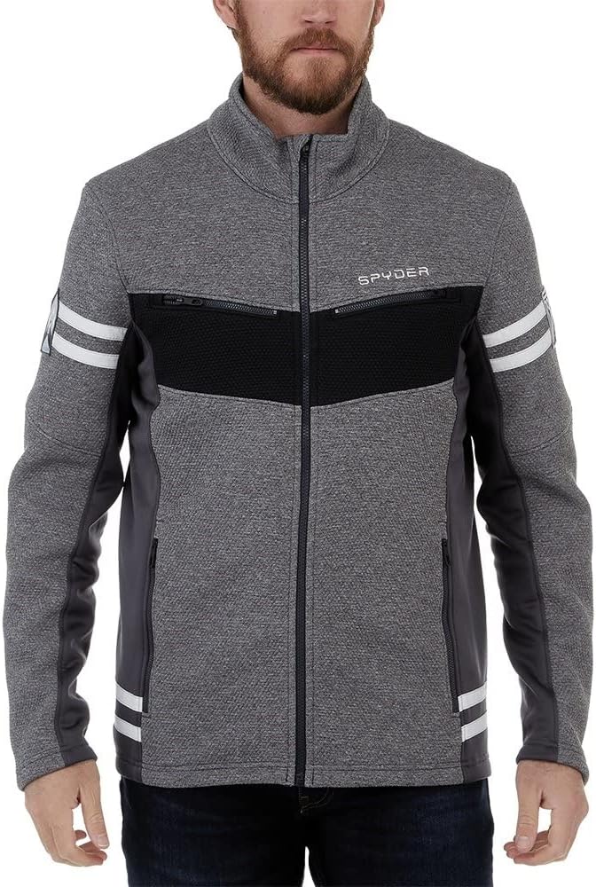 Spyder Wengen Encore Full Zip Fleece Jacket Mens Grey Small