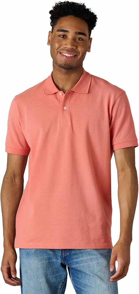 LAPASA Men's Polo Shirt Cotton Pique Classic & Active T-shirt Short Sleeve Moisture Wicking Golf Tennis Lightweight M19/M131