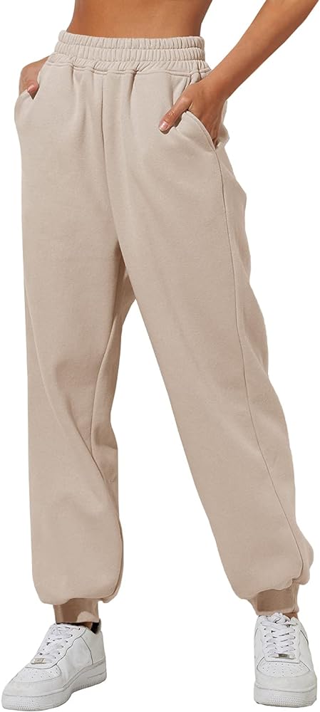 AUTOMET Women’s Lounge Baggy Cinch Bottom Sweatpants Joggers High Waist Pants