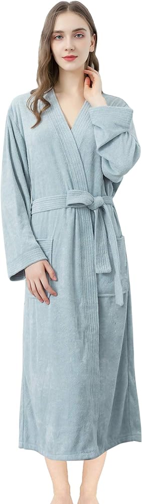 Lightweight Terry Cloth Robes for Women Towel Bathrobes Long Soft Absorbent Robes Home Hotel Spa Robe