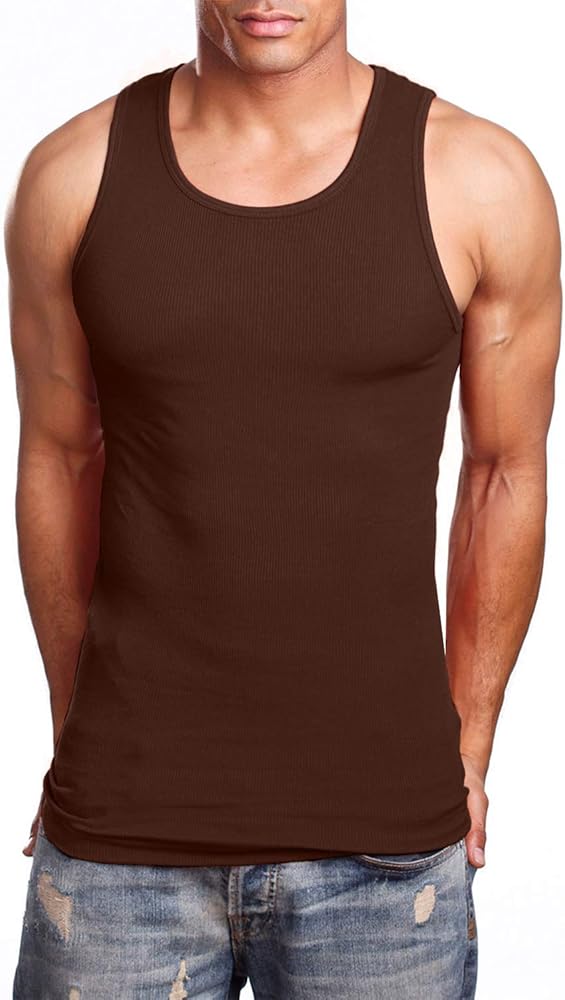 NE PEOPLE Men's Everyday Active Comfy Ribbed Knit Cotton A-Shirts Undershirts Sleeveless Tank Tops S-5XL