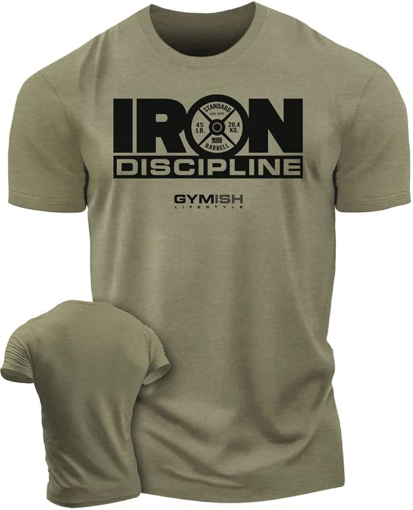 Iron Discipline Gym Workout Shirt for Men Motivational T-Shirt