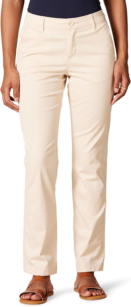 Amazon Essentials Women's Classic Straight-Fit Stretch Twill Chino Pant