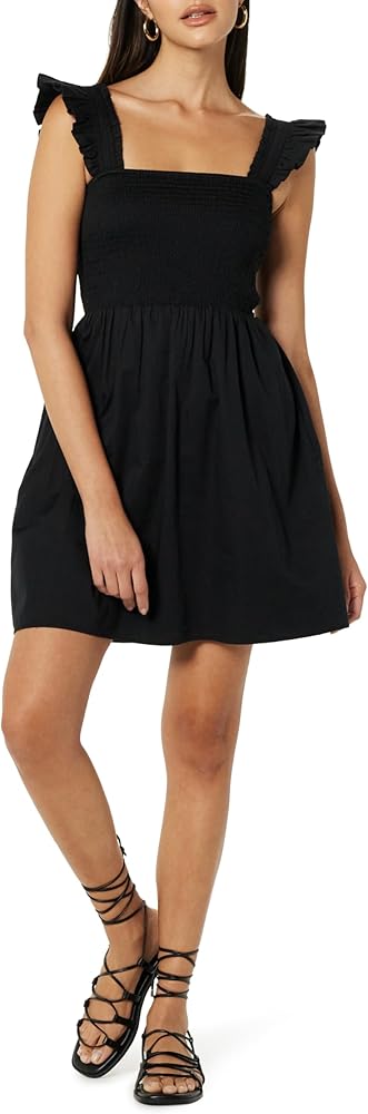 The Drop Women's Kari Ruffled-Shoulder Smocked Mini Dress