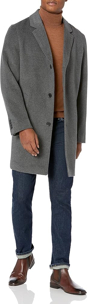 Cole Haan Men's Wool Plus Topper Button Front Coat