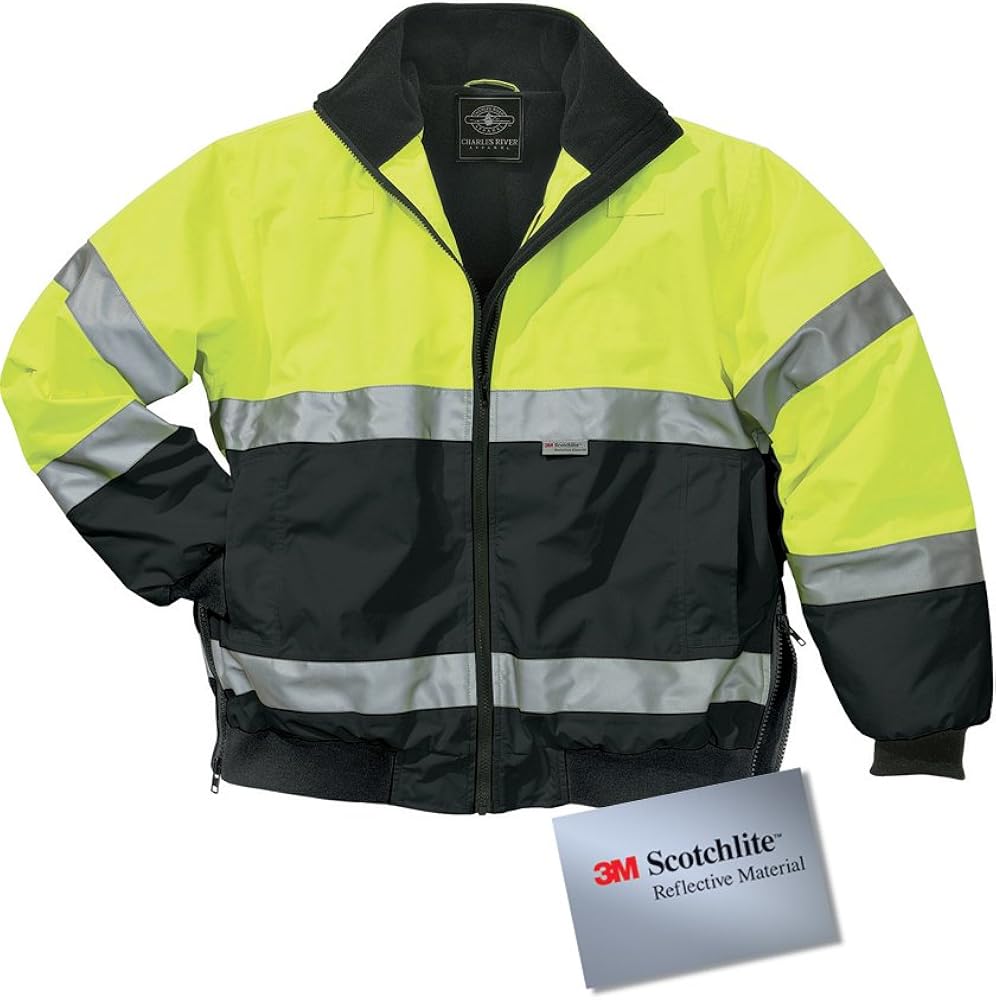 Charles River Apparel mens Signal Hi-vis Waterproof (Regular & Big-tall Sizes) jacket, Lime Green/Black, Large US