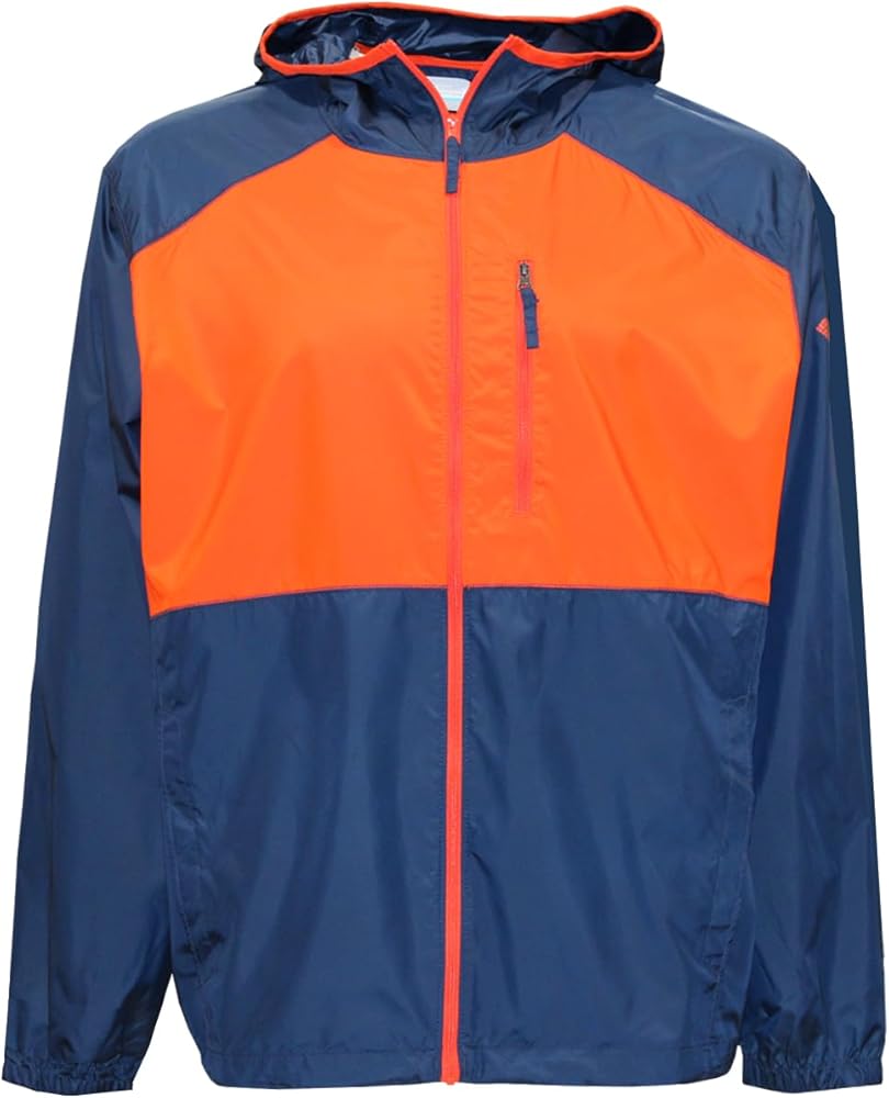 Columbia Golf Men's Flash Forward Hooded Windbreaker Jacket, X-Large Navy/Orange