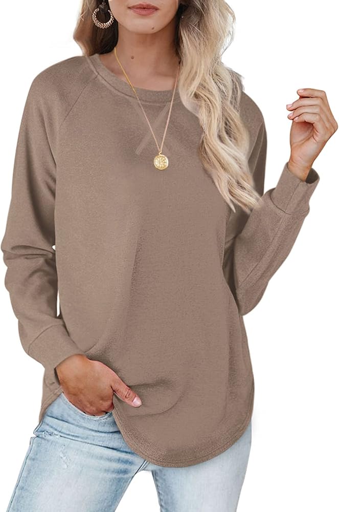 XIEERDUO Womens Sweatshirts Crewneck Loose Fitting Tops For Women Long Sleeve Shirts Pullover