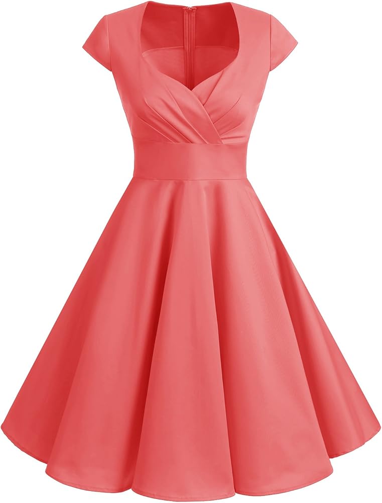 Bbonlinedress Women Short 1950s Retro Vintage Cocktail Party Swing Dresses