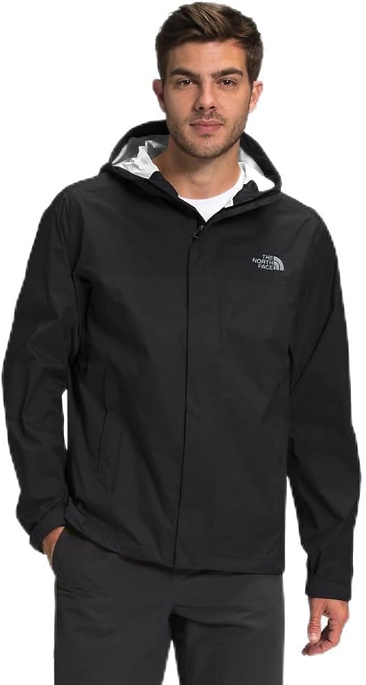 THE NORTH FACE Men’s Venture 2 Waterproof Hooded Rain Jacket (Standard and Big & Tall Size), TNF Black/TNF Black/Mid Grey (Past Season), XX-Large