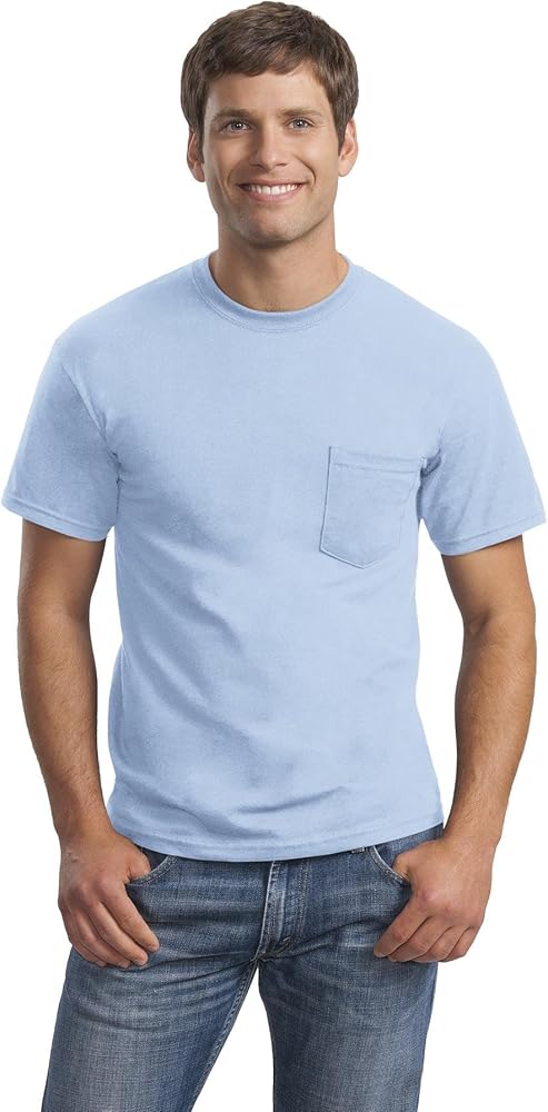 Gildan Men's Collar Double Needle Pocket Knit T-Shirt