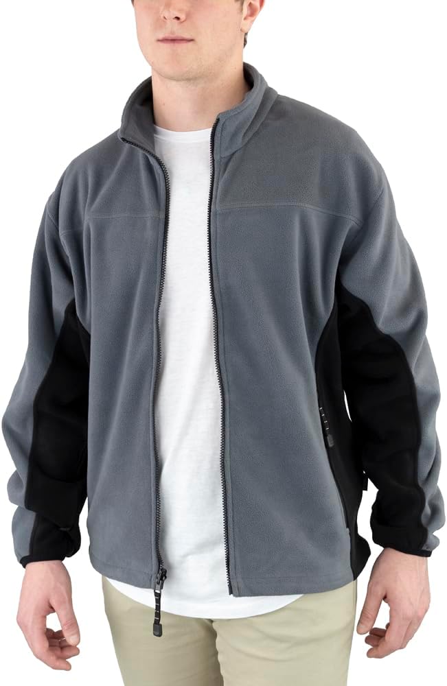 River's End Mens Microfleece Jacket Casual Outerwear Athletic - Grey