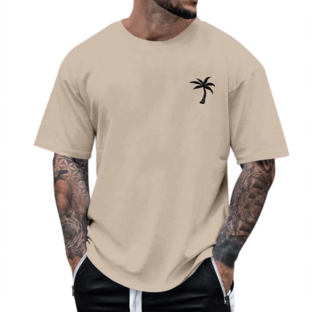 Mens T-Shirts Short Sleeve Crew Neck Shirts Casual Loose Fit Tops Athletic Quick Dry Active Tee Shirts for Men