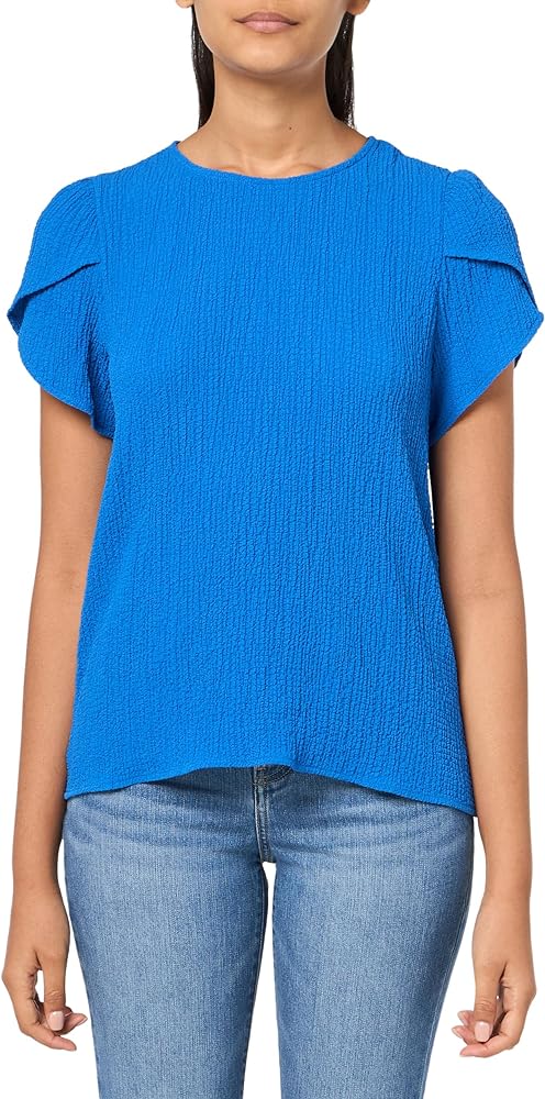 Anne Klein Women's Scoop Neck Tulip Sleeve Top