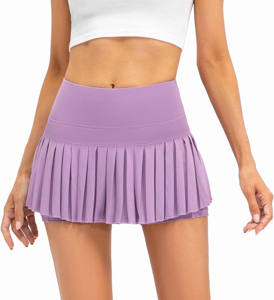 Raroauf Women Tennis Skirt Pleated Golf Skirts with Pockets Workout Sports Running Athletic Skort Mini