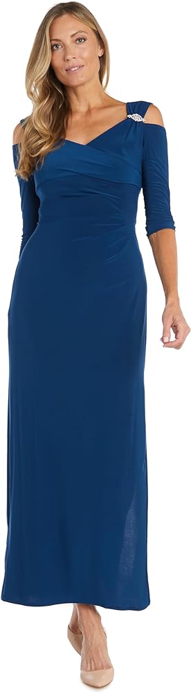 R&M Richards Women's Off The Shoulder Cutouts and Sweetheart Neckline Gown