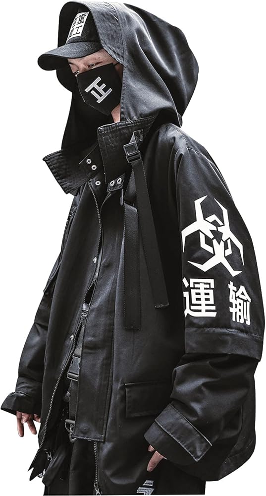 Niepce Inc Japanese Streetwear Zip Up Windbreaker Jackets for Men