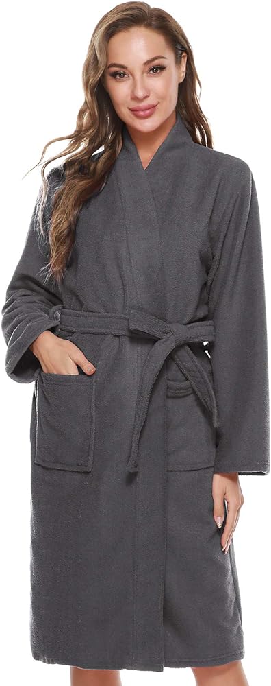 Kimono Bathrobe for Women Terry Cloth Robes knee length towel Bathrobe